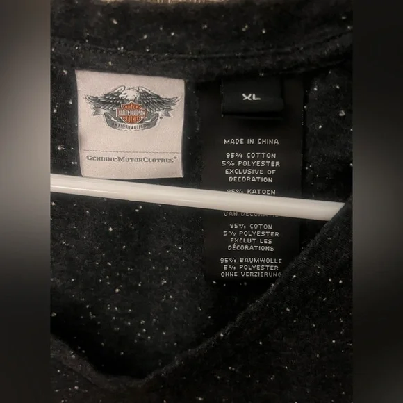 Harley-Davidson Speckled Black T-Shirt - Picture 2 of 4
